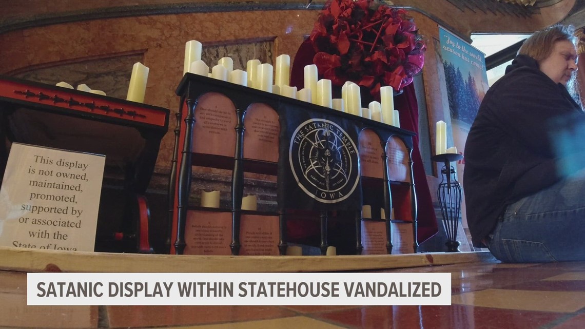 Satanic Temple S Display In Iowa Capitol Vandalized Weareiowa