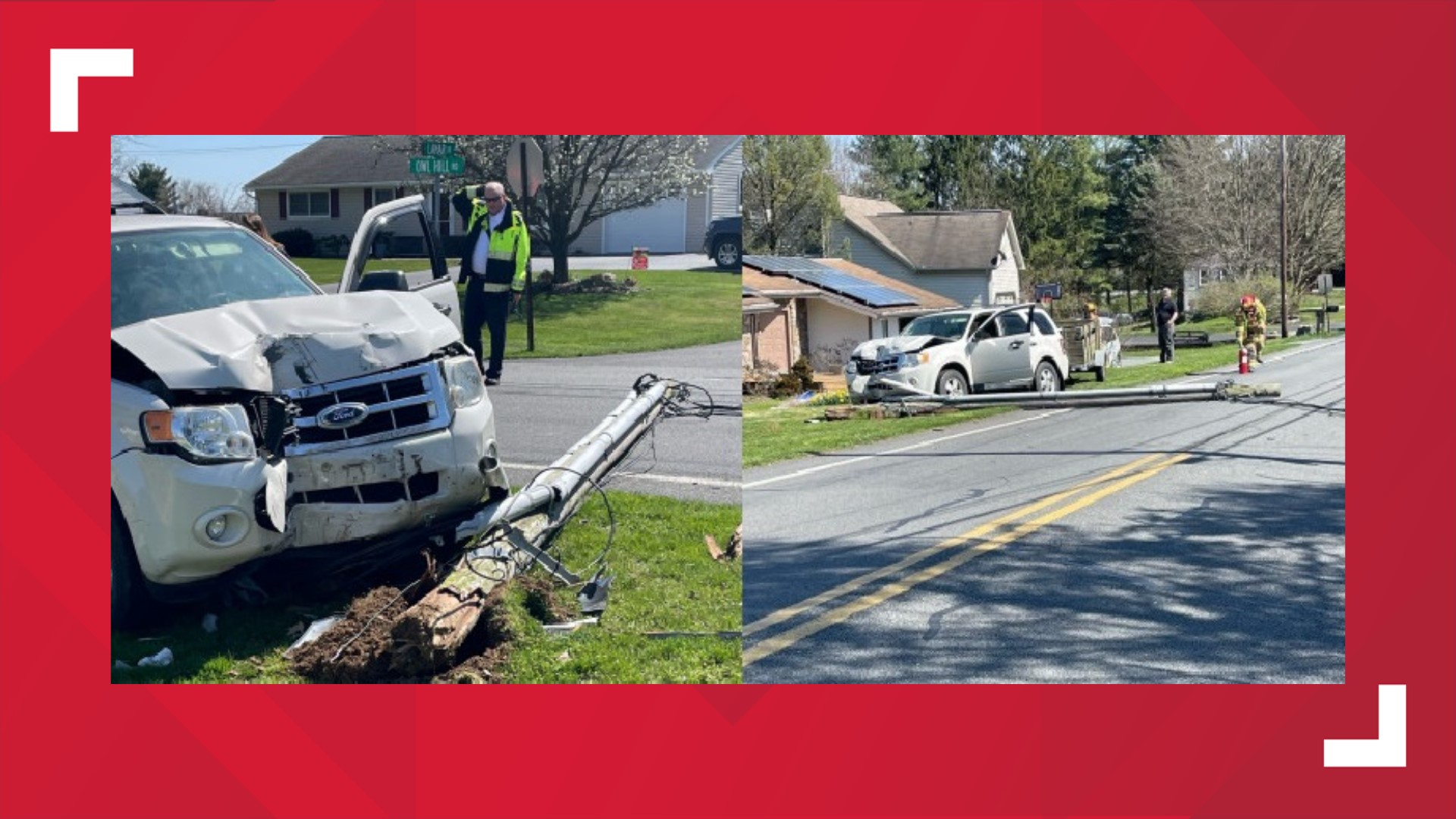 Car Crashes Into Pole In Lancaster County Fox43
