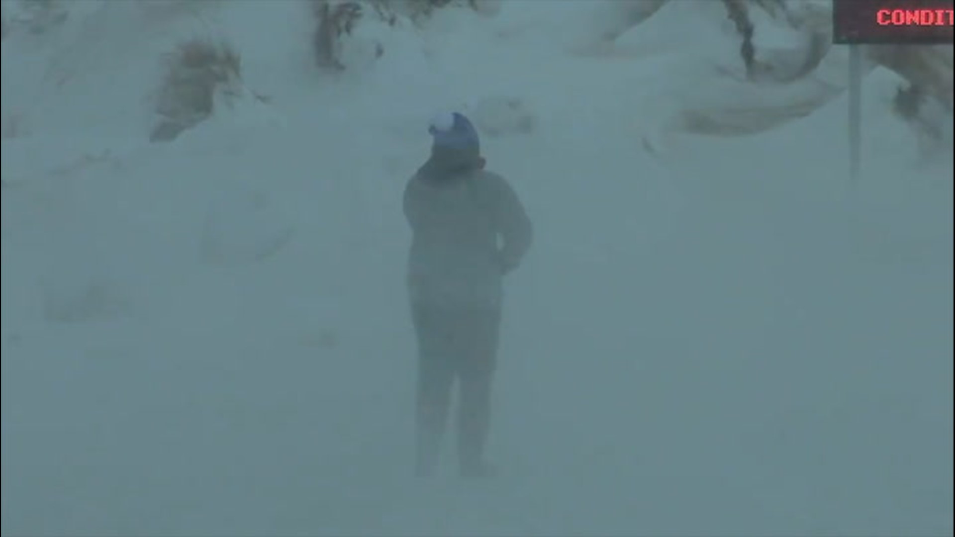 Intense winds and blowing snow made it difficult to see far beyond your own feet at Washington Park Beach in Indiana on Feb. 13.