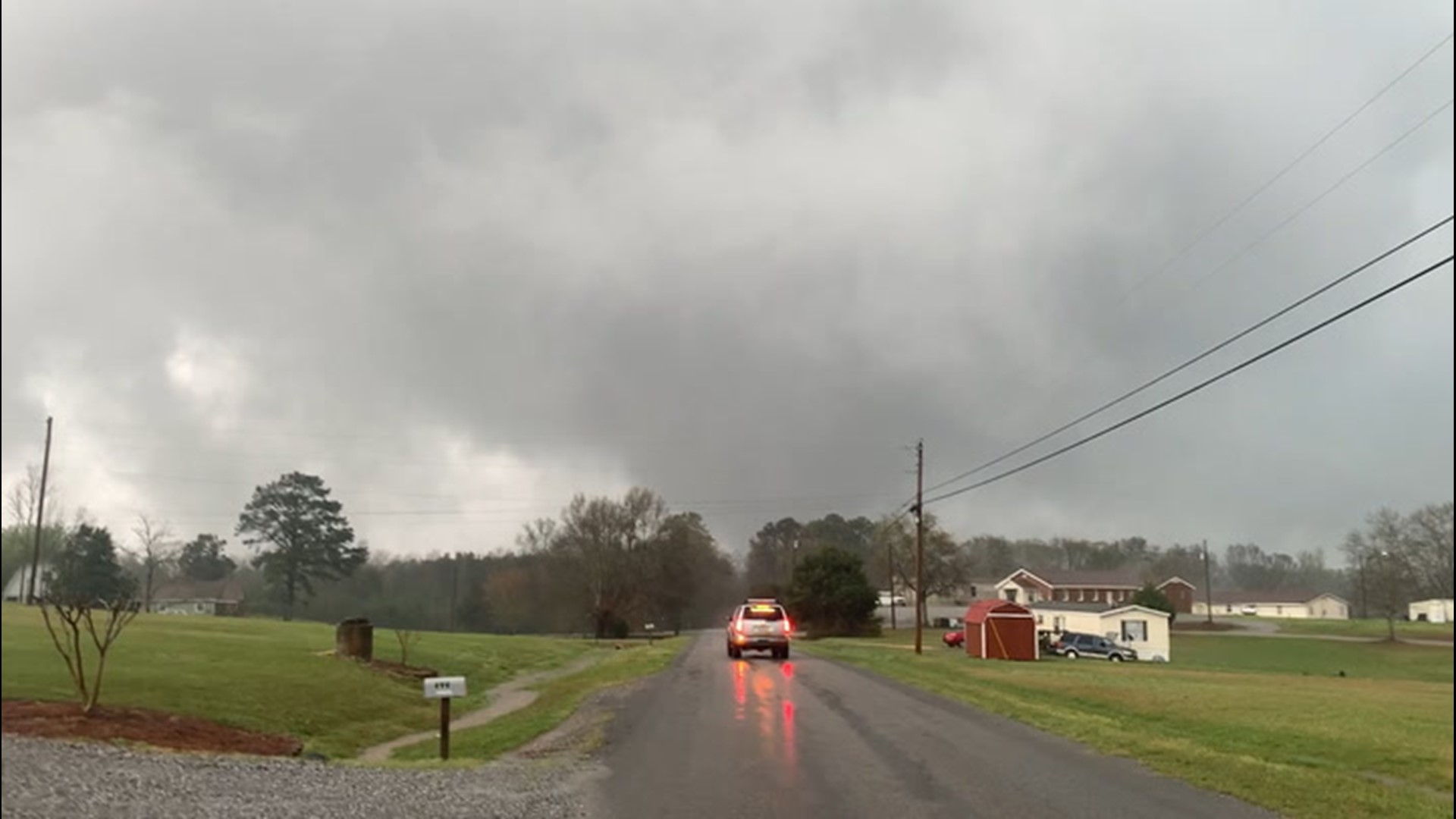 AccuWeather's Bill Wadell shot this video of a tornado that crossed in front of him near Cooper, Alabama, during a tornado-warned storm on March 17.