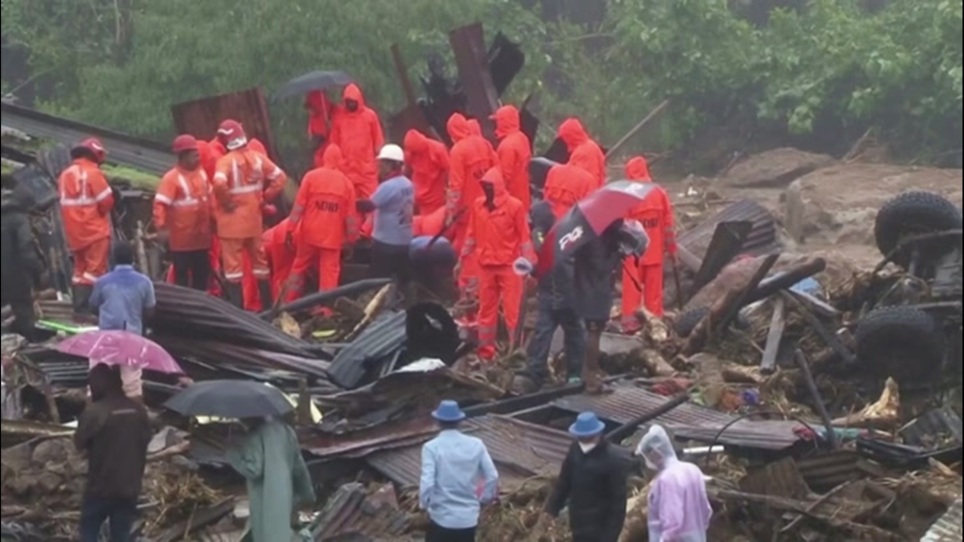 Heavy rainfall triggered a landslide in Kerala, India, which caused at least 43 fatalities in the region on Aug. 9.