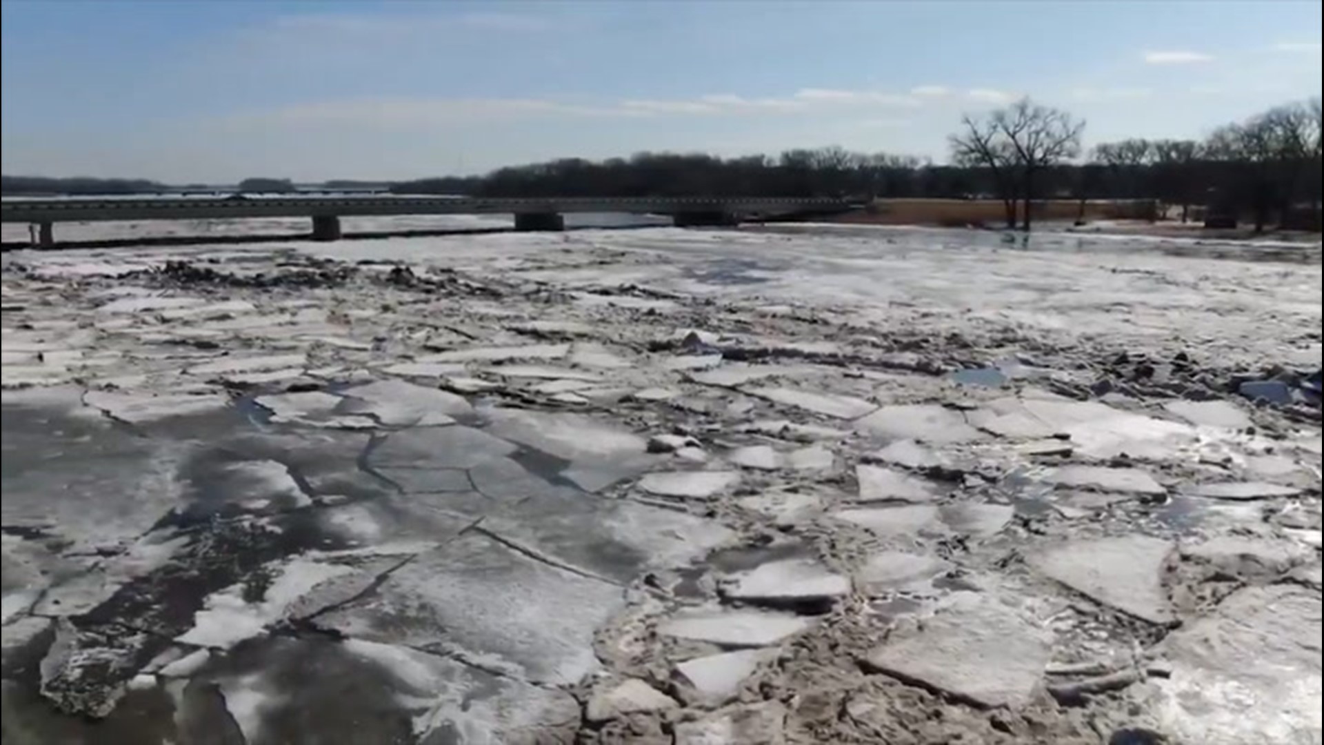 On Feb. 18, an ice jam formed in the Platte River south of Fremont, Nebraska, and could cause upstream flooding.