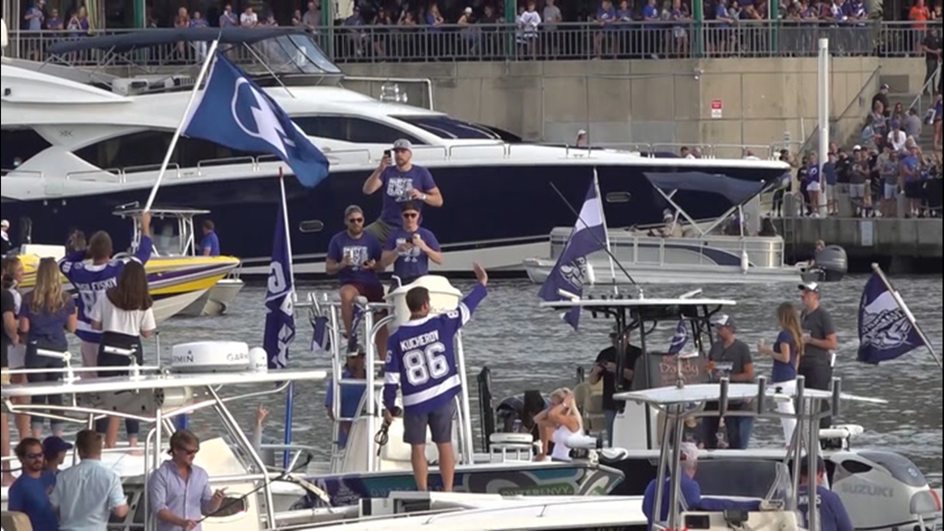 The Tampa Bay Lightning players and the Stanley Cup cruised on boats as a part of an adaptation of how to celebrate a championship during COVID-19.