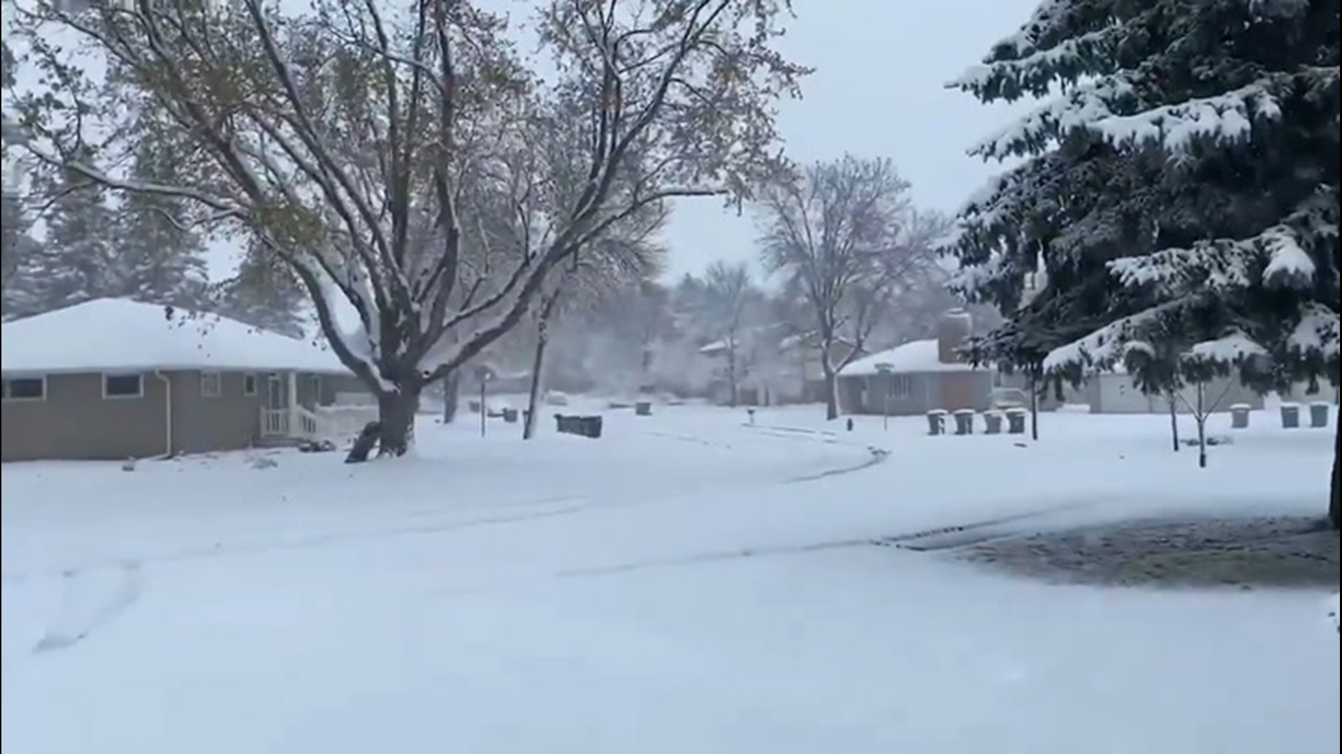Rare thundersnow sounds off during a snow day in Watertown, South Dakota, on Oct. 20.