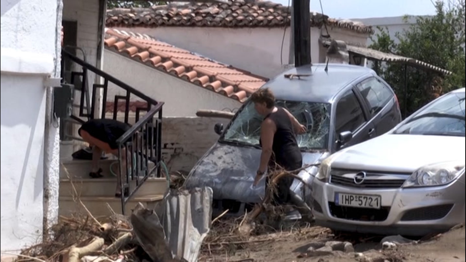 Torrential rainfall and flooding swept through the Greek island of Evia, causing five fatalities and two missing as people begin to recover from the damage.