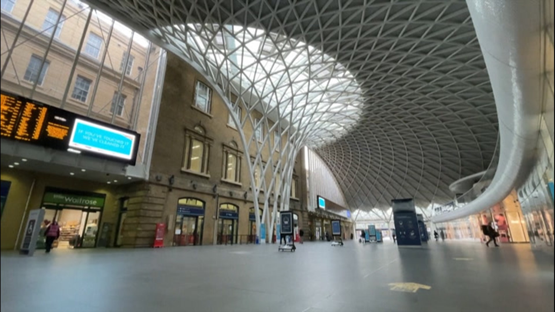 With the UK still under strict COVID restrictions, King's Cross station, one of London's busiest hubs, was near deserted during what would traditionally be rush hour on March 12.