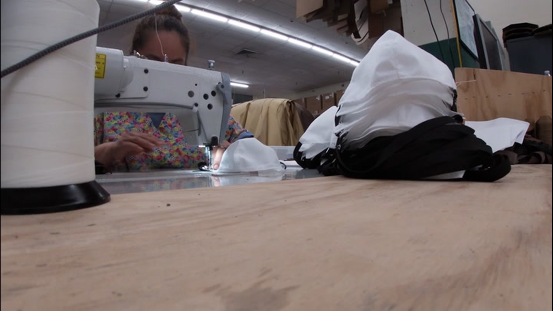A small business in North Texas has transformed a furniture-making facility into a medical mask sewing center.