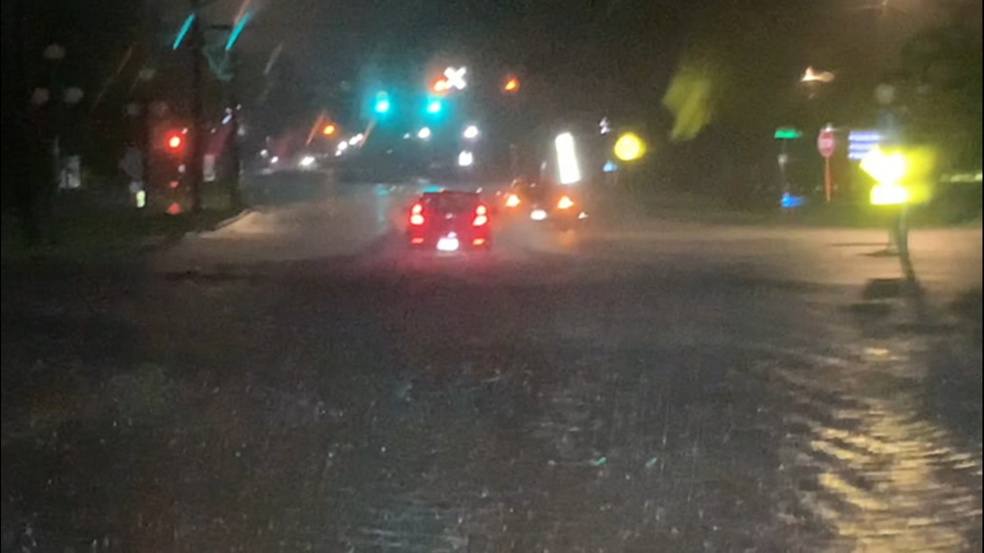 Multiple cars were stuck or parked in high water in Georgetown, South Carolina, thanks to flooding brought about by Hurricane Isaias on Aug. 3.