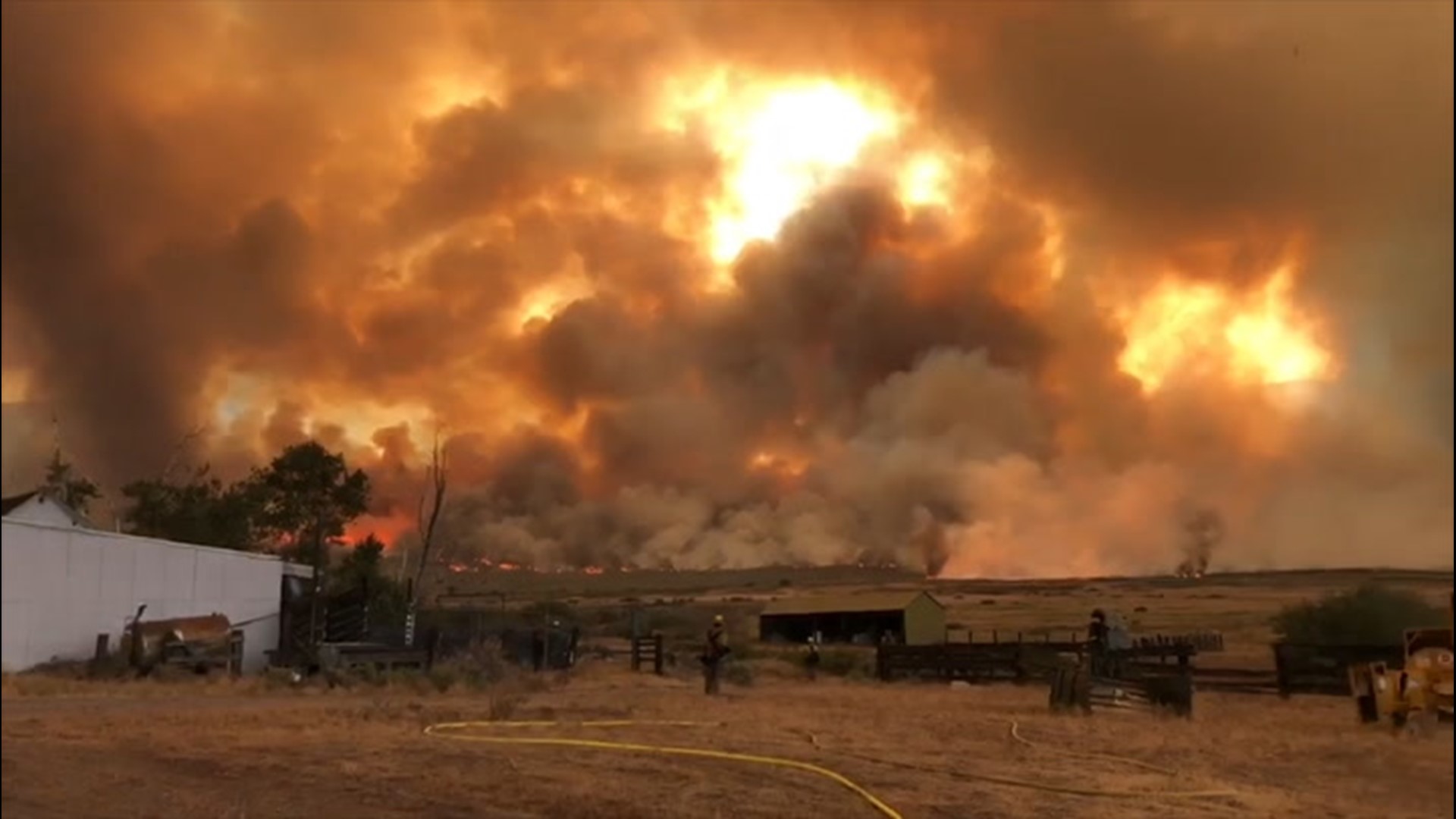 The Slink Fire in California spawned fire whirls while threatening the town of Coleville on Aug. 31 and Sept. 1. Lightning is believed to have started the fire.