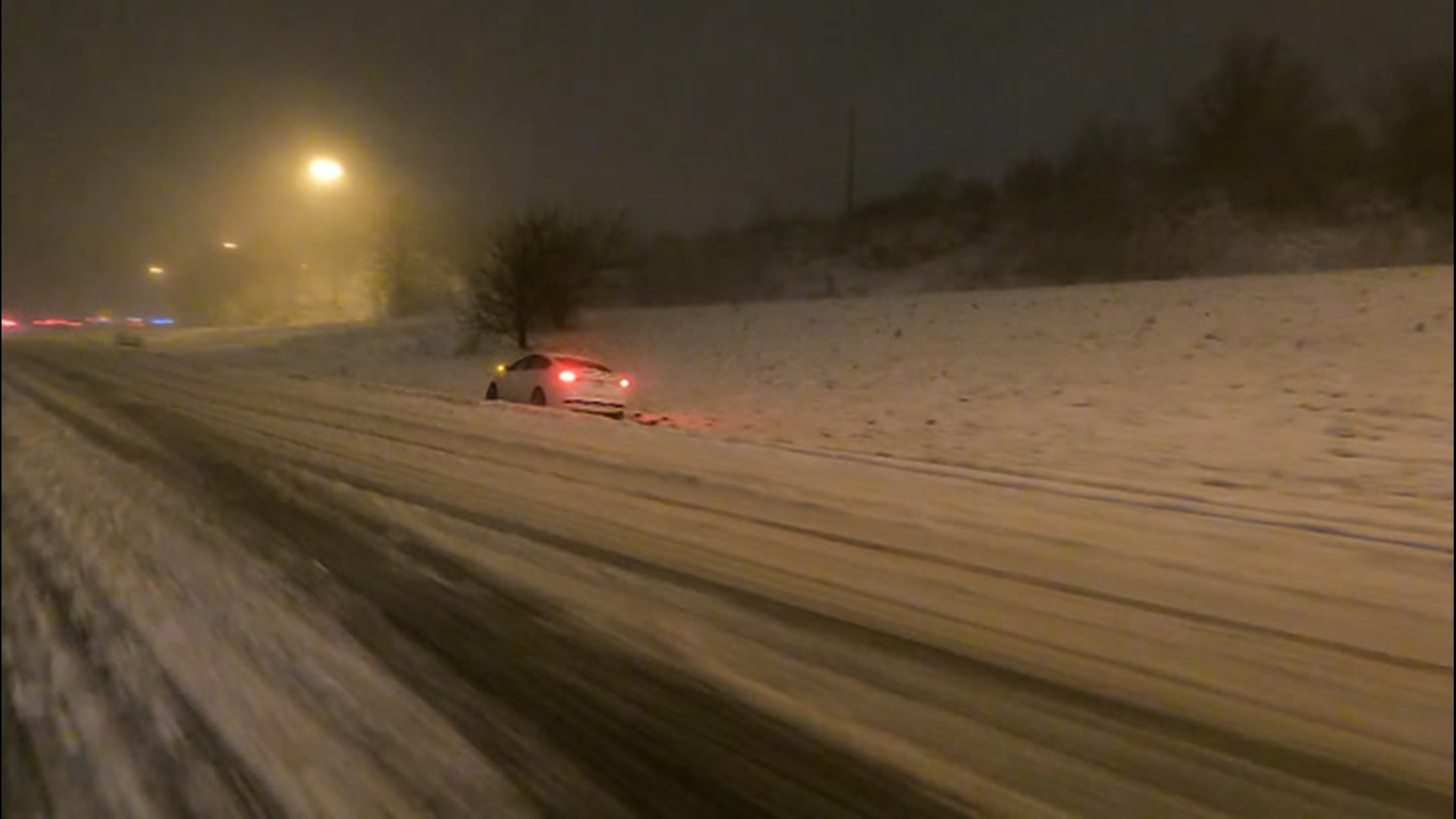 Snow blanketed Cleveland, Ohio, on Dec. 1, creating a headache for some drivers as roads became slick.