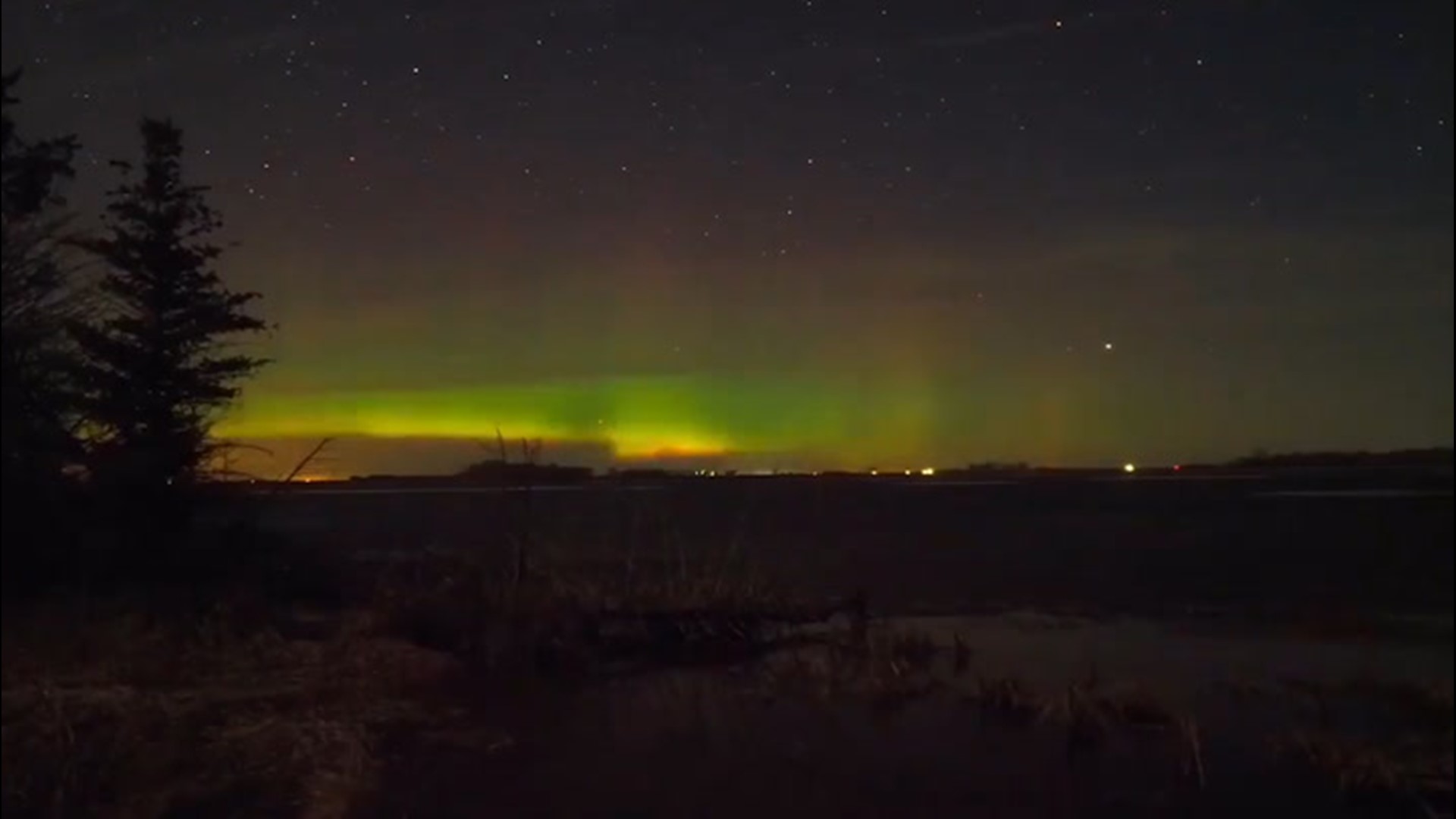 The northern lights lit up the night sky in Graceville, Minnesota, on March 31.