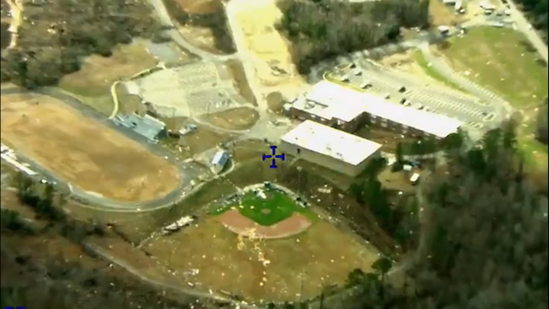 Aerial footage captured over Jefferson County, Alabama, on Jan. 26, shows the damaged caused by a deadly tornado which struck the area on Jan. 25.
