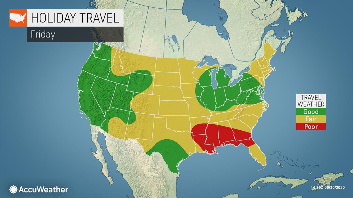 A July 4 weekend travel forecast for the US