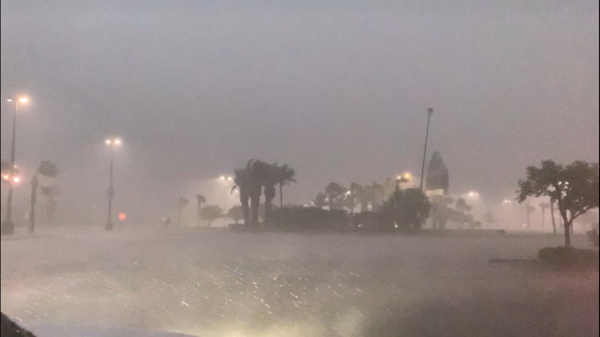 A nasty storm rolled through Kenner, Louisiana, the morning of April 15, near the New Orleans area. Loud thunder, heavy rain and wind can be heard.