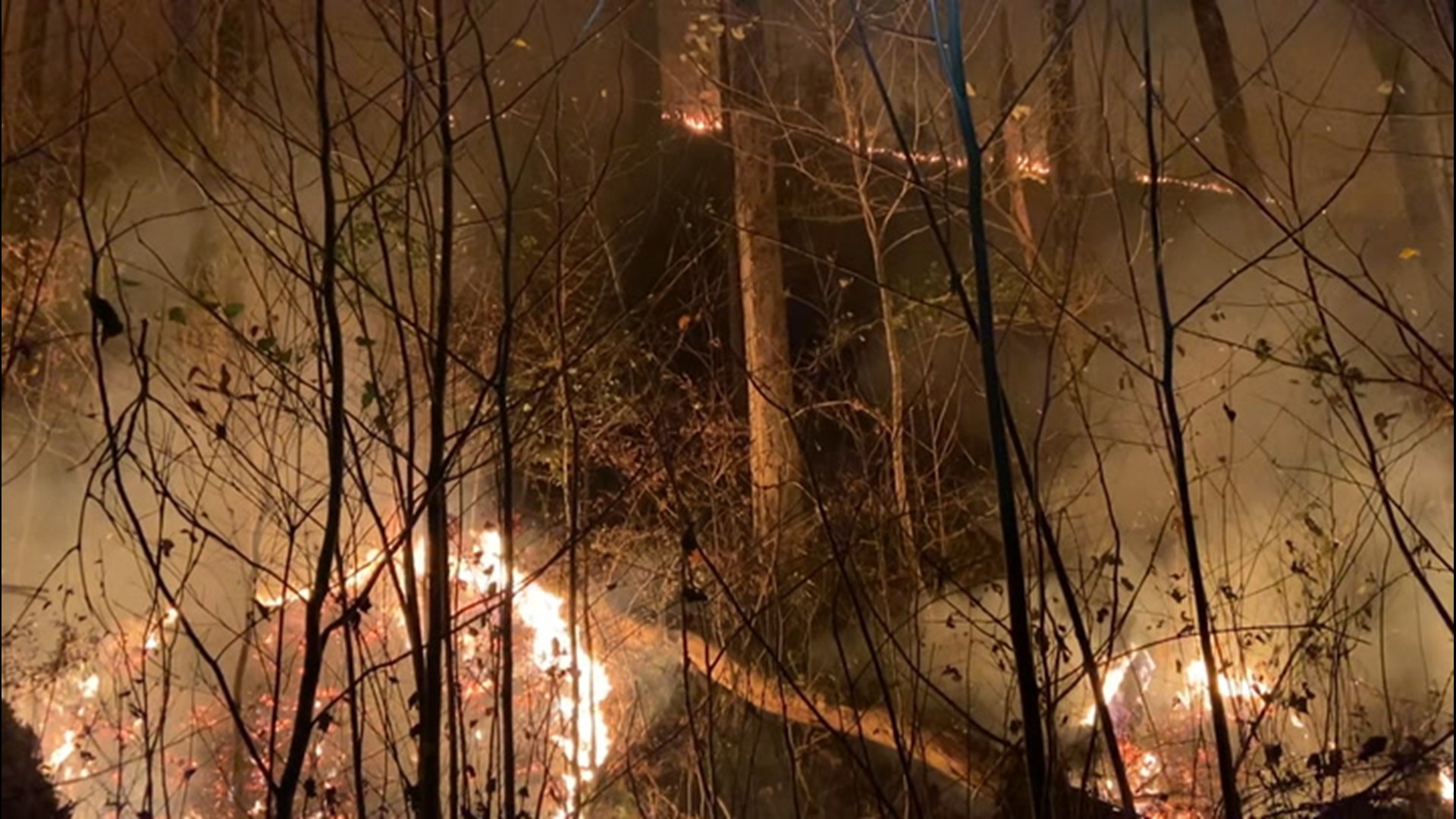 Officials in Tennessee say the Fentress County Hoodtown Fire is 100% contained as of Nov. 20, after crews performed back burning operations to remove fuel for the fire to burn.