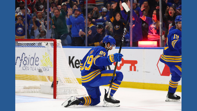 Jack Quinn scores 3 and Buffalo Sabres beat San Jose Sharks 6-3 for 8th straight win