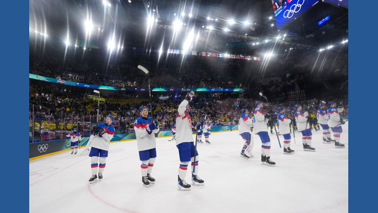 Slovakia celebrated after losing a hockey game at the Olympics 5-3 to Sweden. Here's why