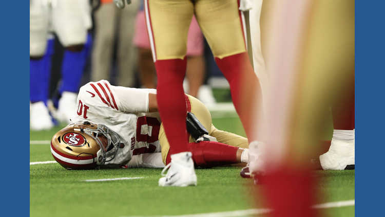 Mac Jones returns after 49ers QB appears to hurt his left knee against Rams