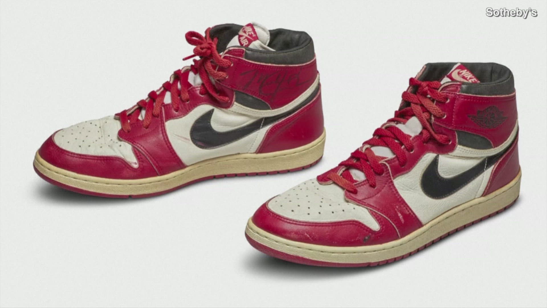 One of the most famous pairs of sneakers worn by one of the most famous athletes sold for over half a million dollars. Veuer's Justin Kircher has the story.