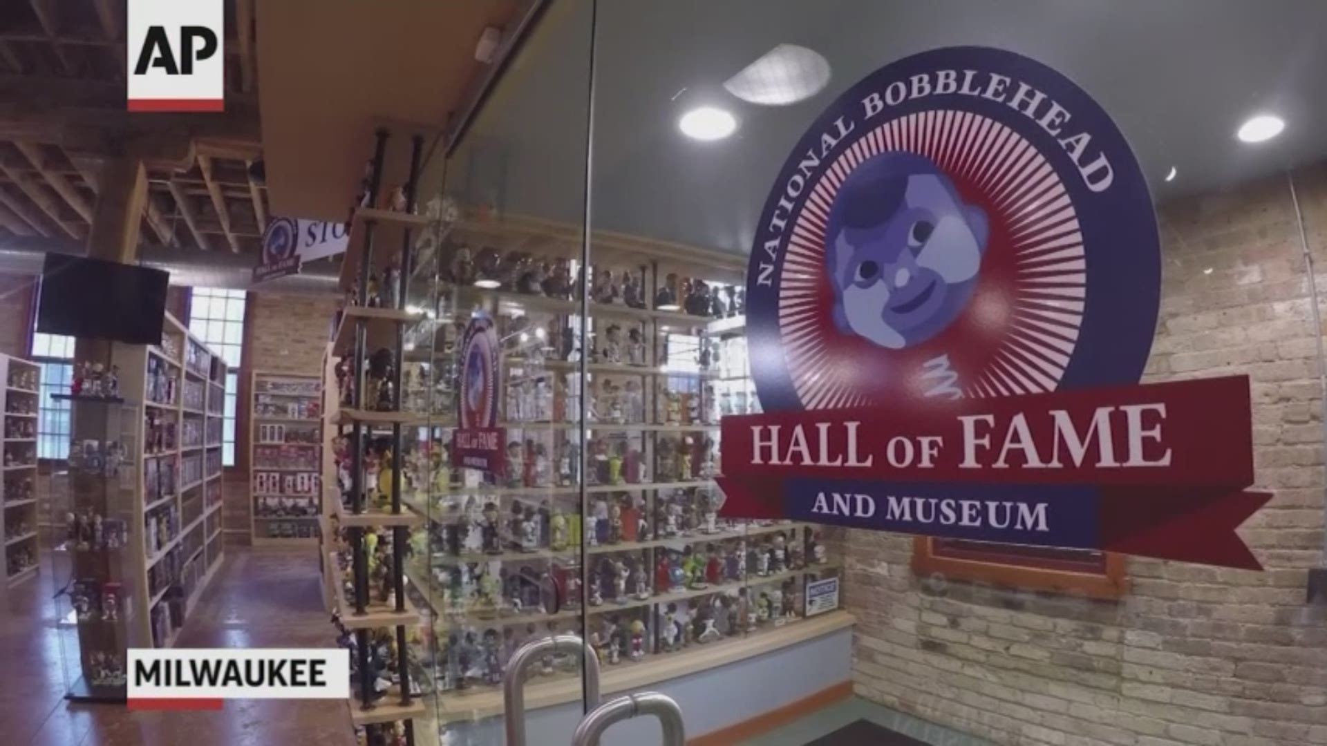 The National Bobblehead Hall of Fame and Museum has opened in Milwaukee with a collection of thousands of bobbling heads from sports, pop culture and politics. (AP)