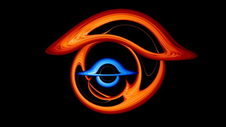 Stunning gravity visualization shows two black holes orbiting each other