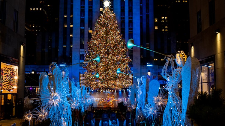 Rockefeller Center Christmas Tree lights up, with virus rules in place
