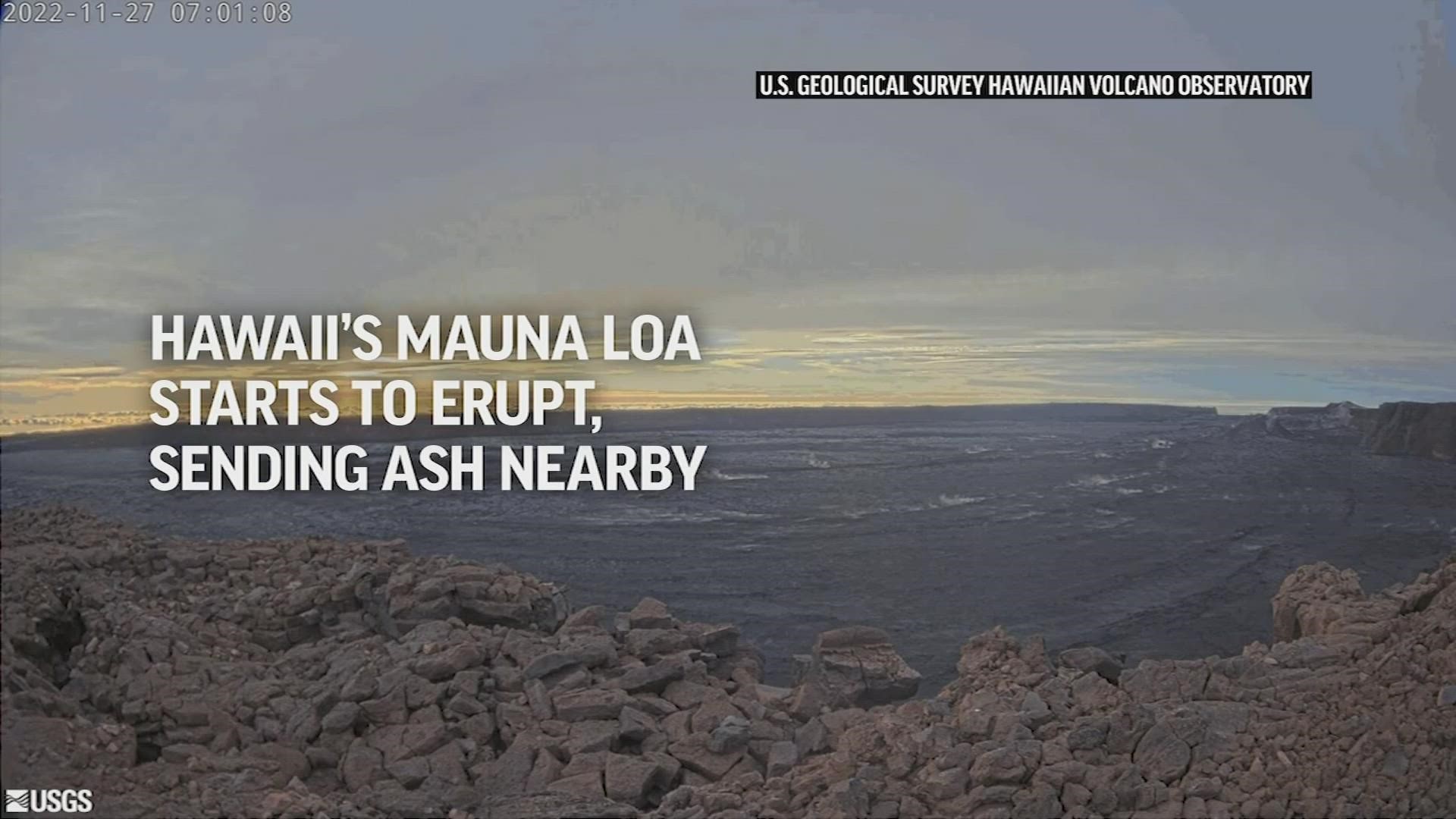 Early Monday, the USGS said lava flows were contained within the summit area and weren't threatening nearby communities.