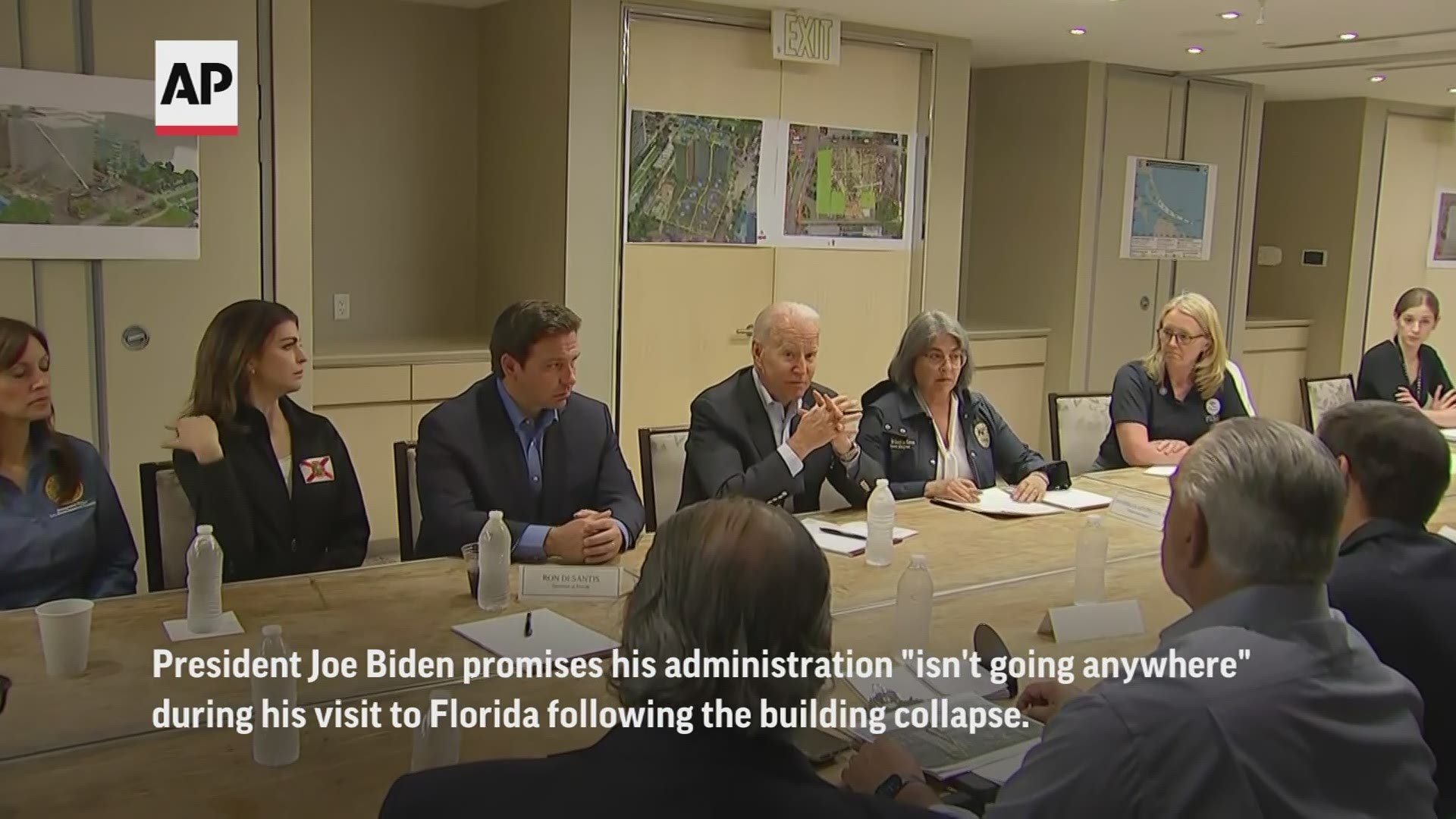 President Biden met with first responders who were working on the collapsed condo Thursday.