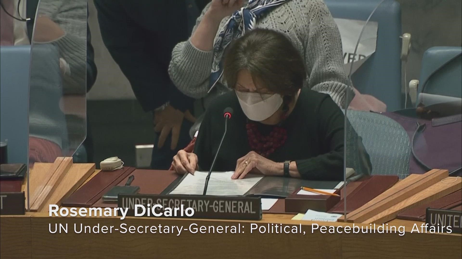 Under-Secretary-General Rosemary DiCarlo expressed deep concern at reports of civilian casualties in Ukraine during an emergency meeting of the UN Security Council.