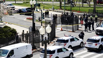 Police: 1 officer dead, 1 injured after car rams US Capitol barricade