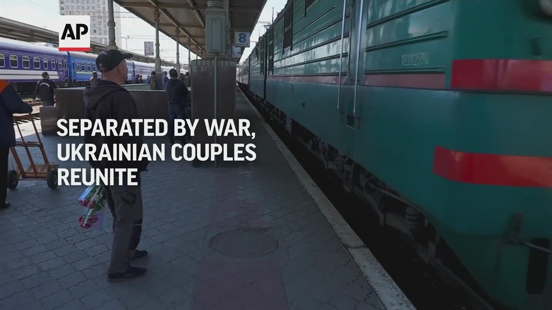 Emotions run high as Ukrainian couples reunite