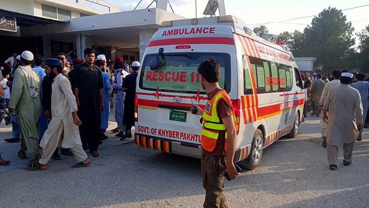 Suicide bomber at political rally in northwest Pakistan kills at least 44 people, wounds nearly 200