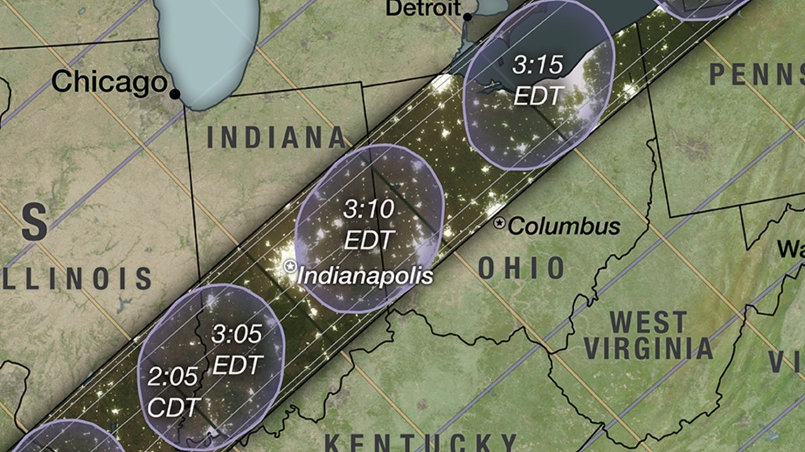 2024 Solar Eclipse Path And Times Indiana Farica Loraine