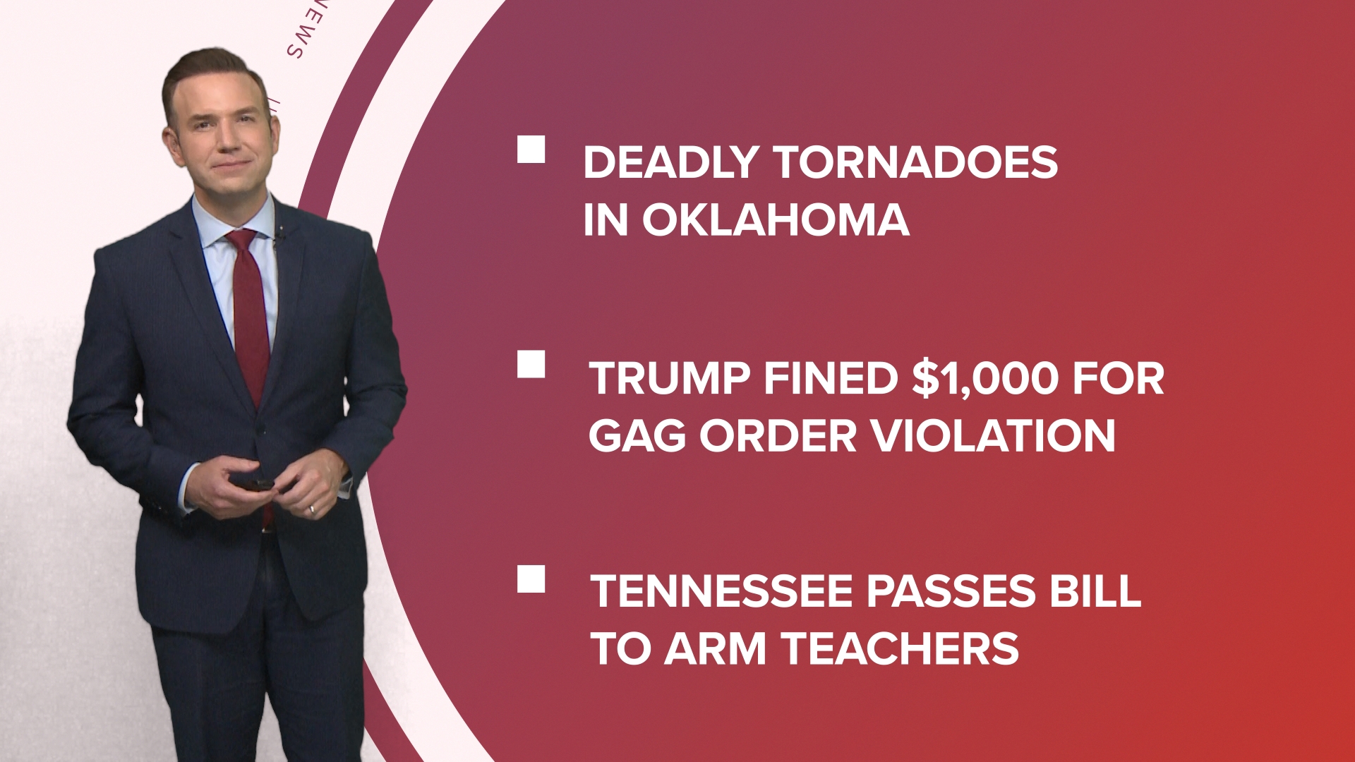 A look at what is happening in the news from deadly tornadoes hit Oklahoma to another gag order violation by Trump and best looks from the 2024 Met Gala.