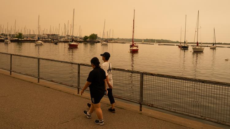 Signs of concern for kids playing outside with bad air from Canadian wildfires