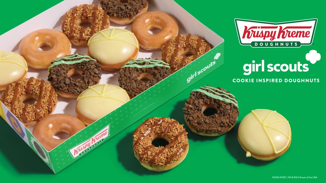 Krispy Kreme announces limited-time Girl Scout Cookie-themed doughnuts
