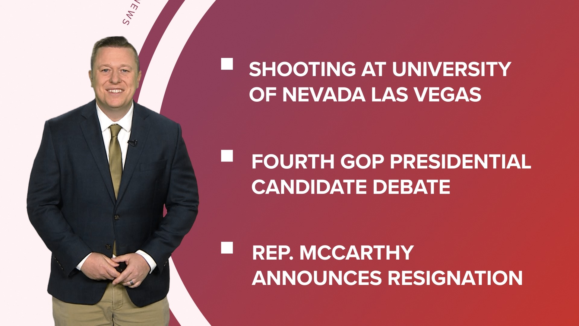 A look at what is happening in the news from a deadly shooting at UNLV to Rep. McCarthy to leave Congress at the end of the year to a new era for Taylor Swift.