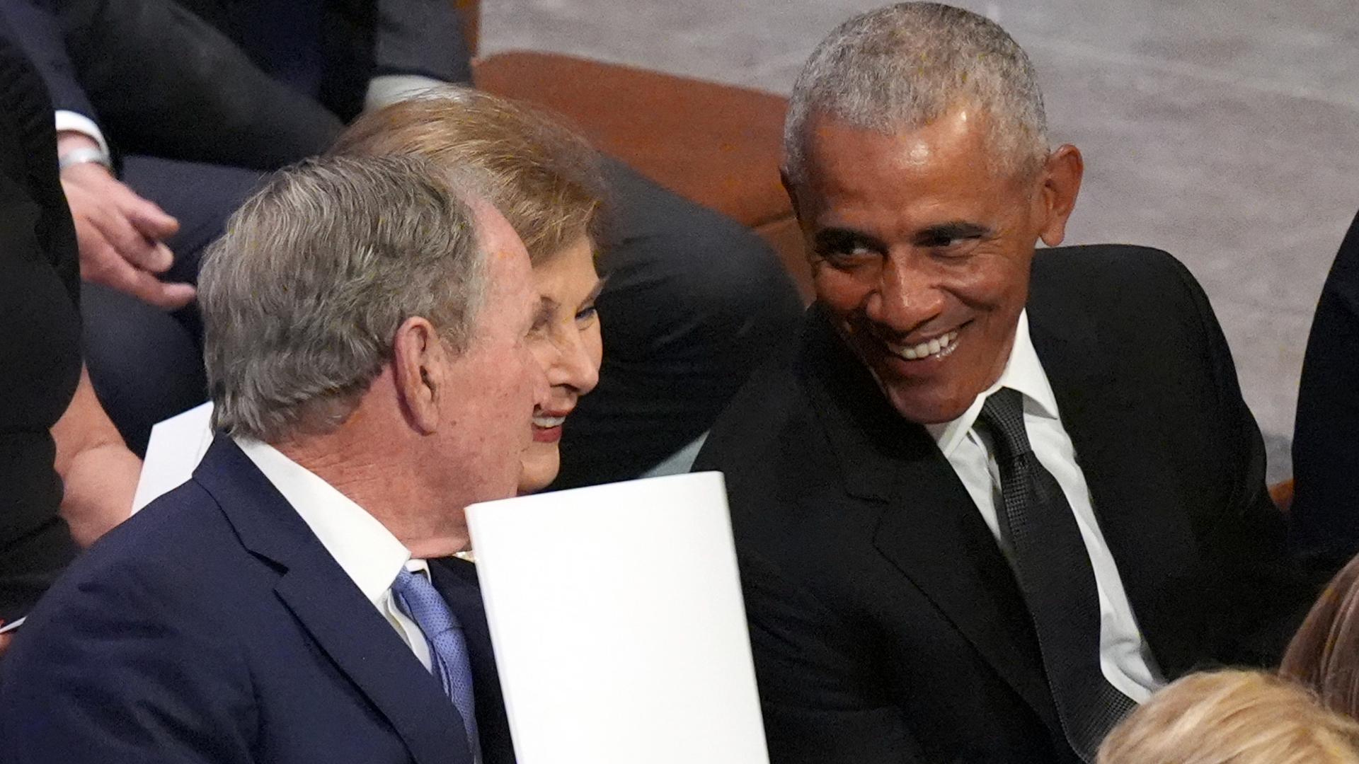 W. Bush's belly tap to Barack Obama at Carter funeral going