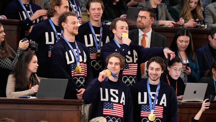US men's hockey team cheered at State of the Union; Trump says women's team will be honored 'soon'