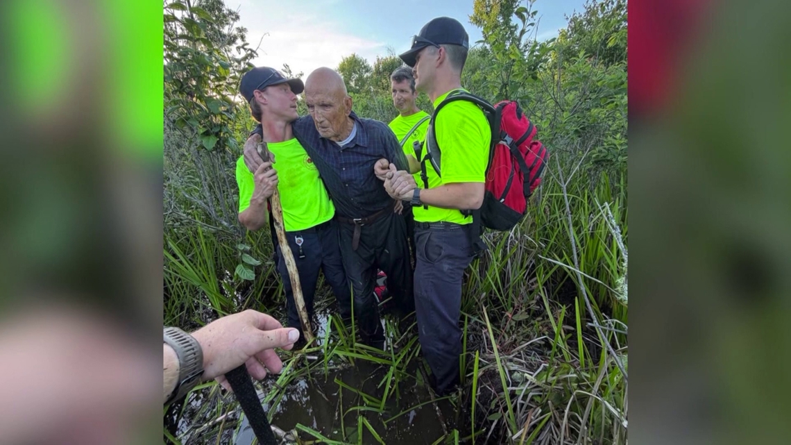 92-year-old Marine veteran rescued from Alabama swamp after his dog led searchers to him