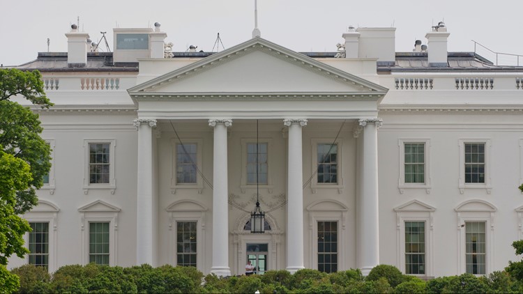 white house chandelier outside