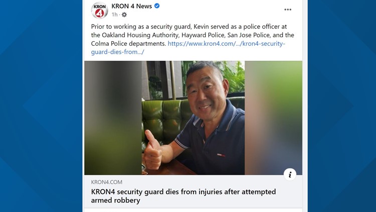 News crew guard shot and killed during attempted robbery in San Francisco Bay Area