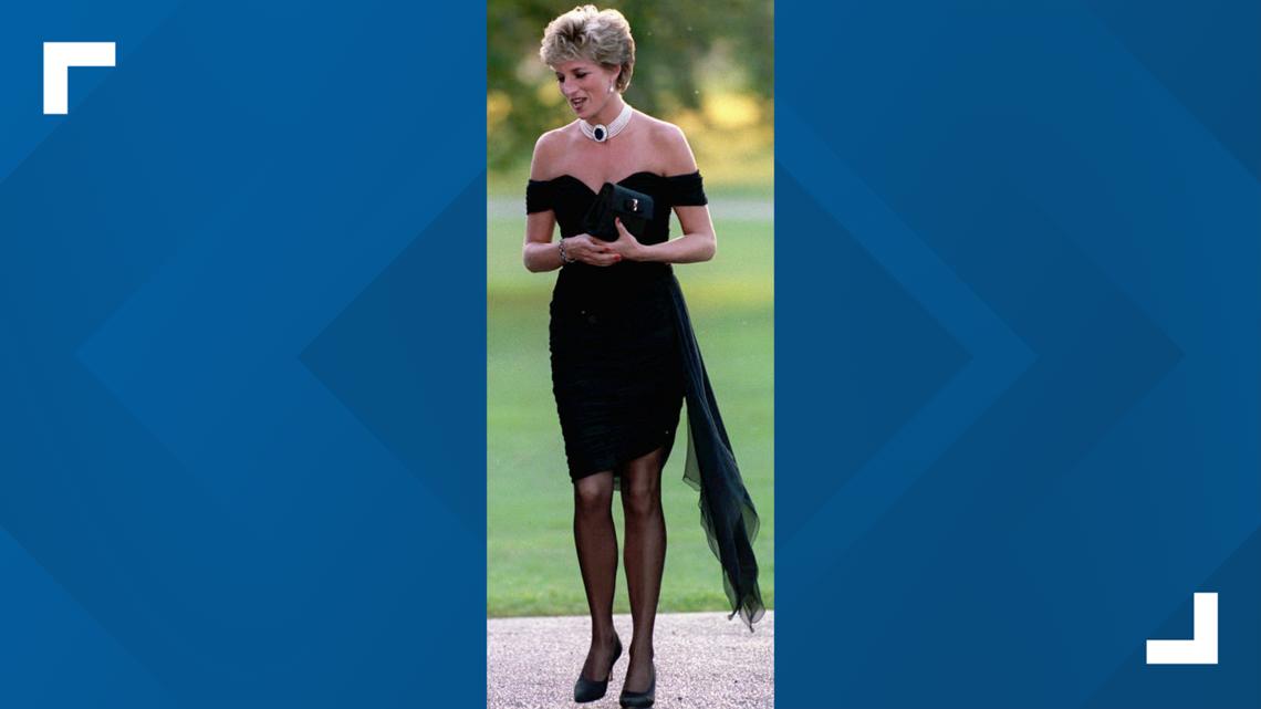 black revenge dress Princess Diana's 'revenge dress' is going up for auction Lace appliques Black off the Shoulder Girl dress:6-9 months