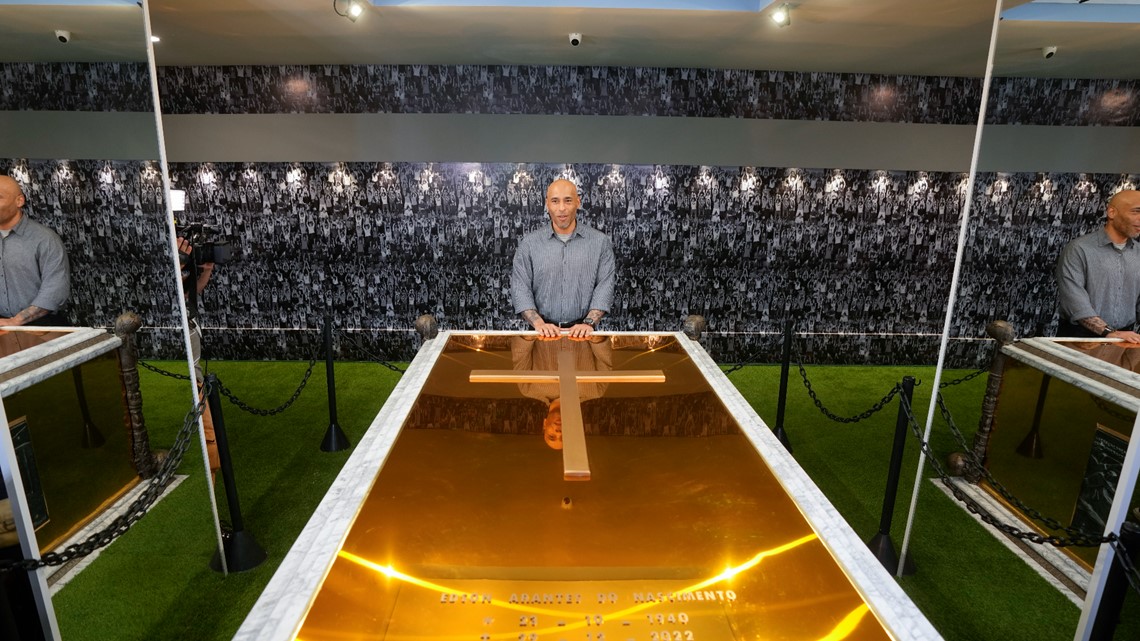 Pelé's mausoleum in Brazil opens to public