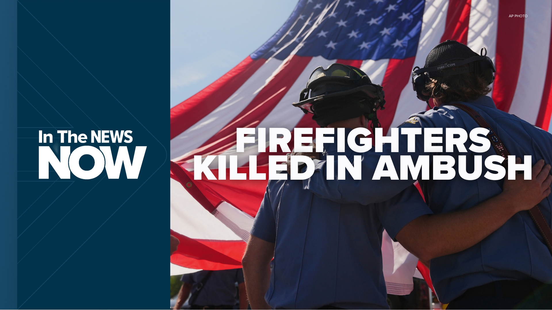 Deputies say a gunman intentionally started a brush fire to lure first responders and opened fire, killing two firefighters and injuring another.