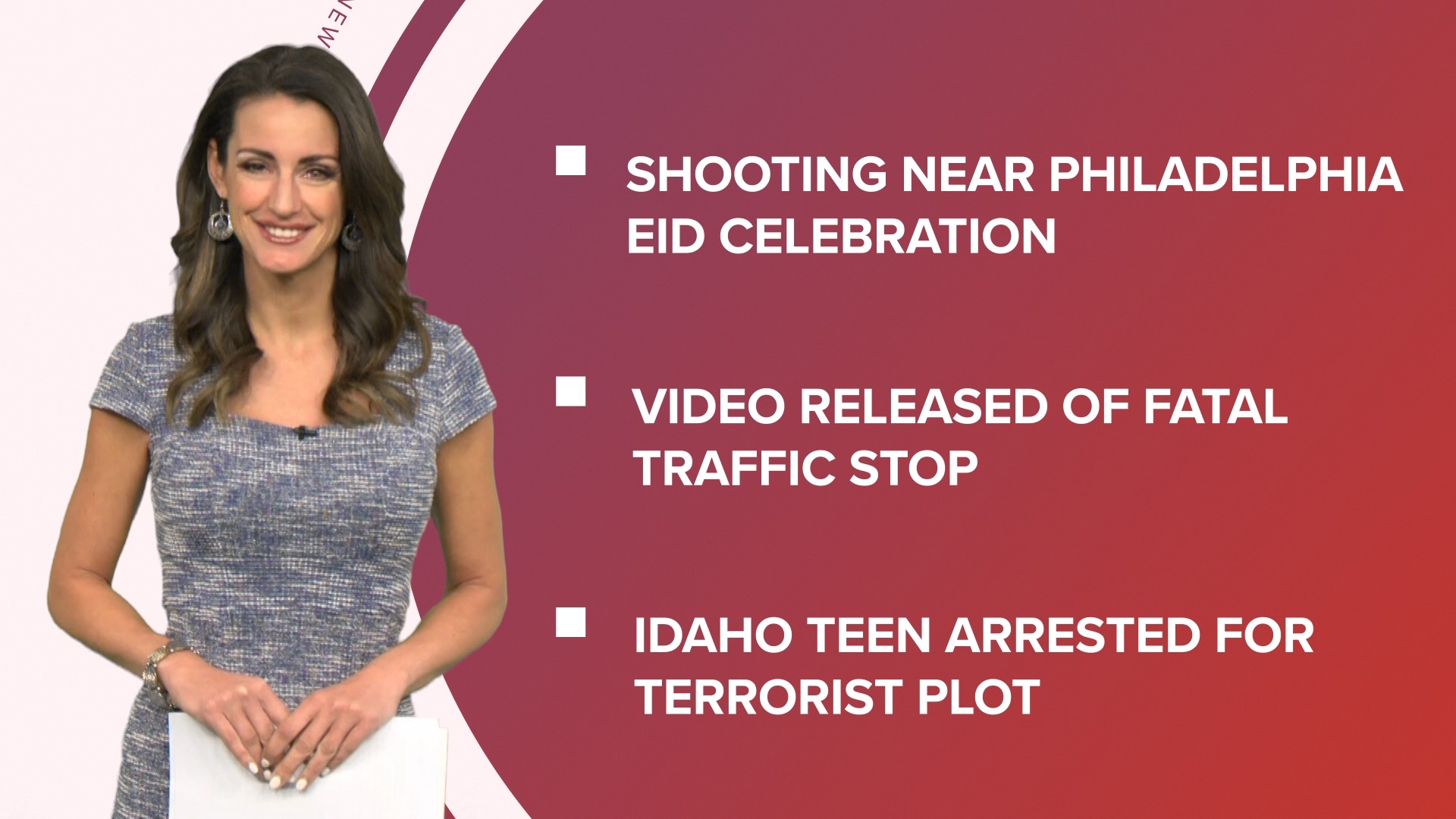 A look at what is happening in the news from a shooting in Philadelphia to body camera footage released in a fatal shooting with police and limits on PFAs in water.