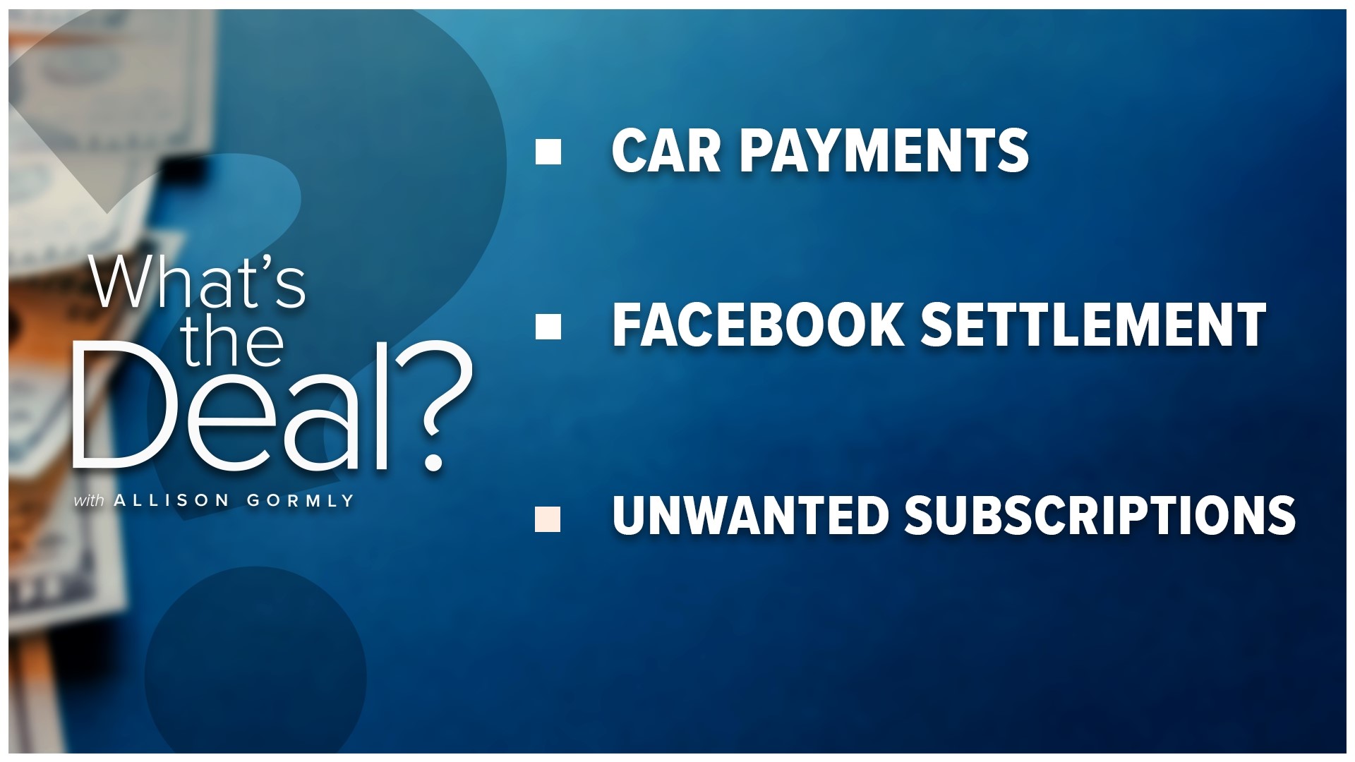 What's the deal with record car payments, how you can file a claim in the Facebook class action lawsuit, and an easy way to cancel unwanted subscriptions.