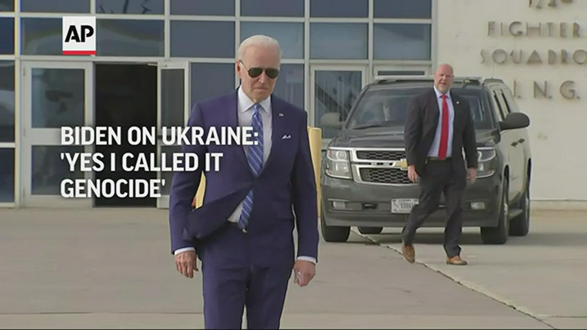 Hours after saying for the first time that Russian President Vladimir Putin is committing genocide in Ukraine, President Biden reinforced the claim.