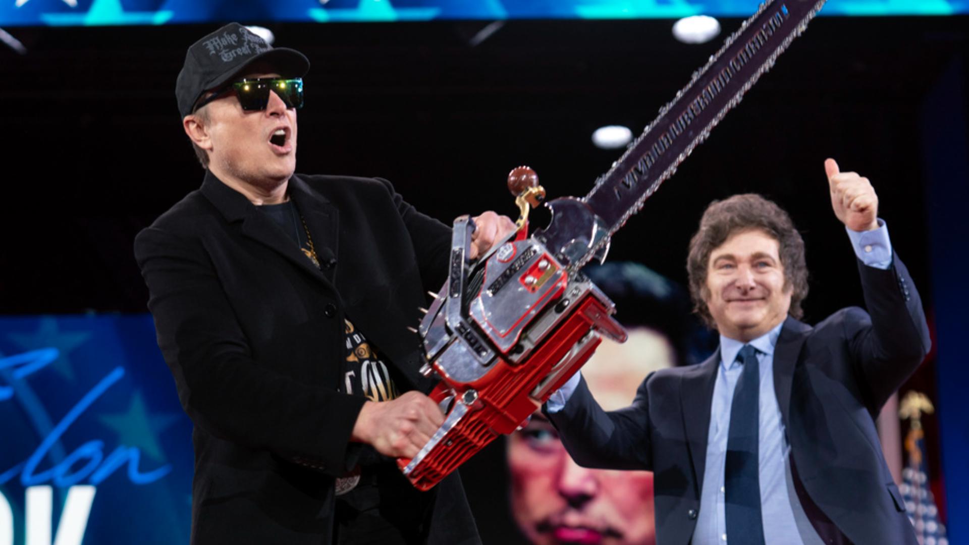 Elon Musk waves chainsaw and criticizes Democrats at CPAC | wqad.com