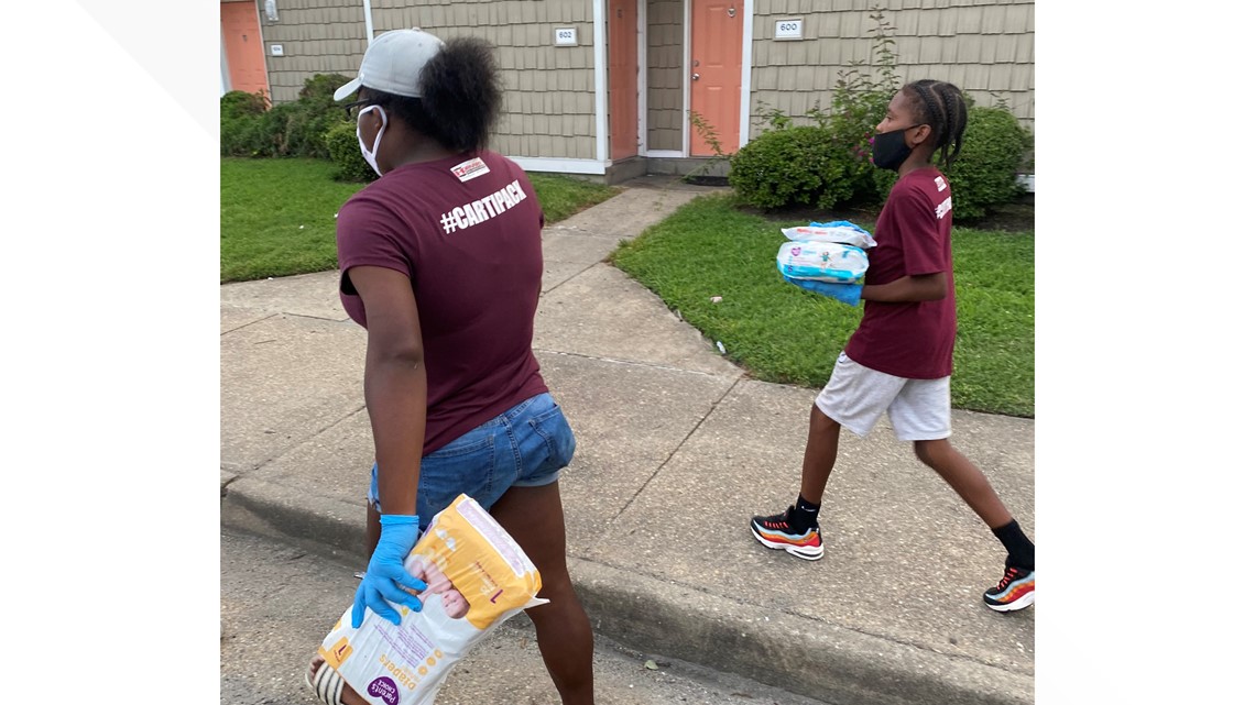 11yearold gives diapers to families in need